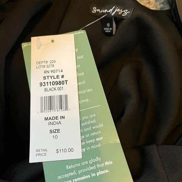 Sam And Jess Women's Floral Applique Sleeveless Evening Gown - BLACK 10 - Picture 3 of 7